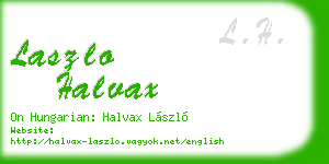 laszlo halvax business card