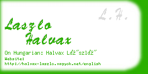 laszlo halvax business card